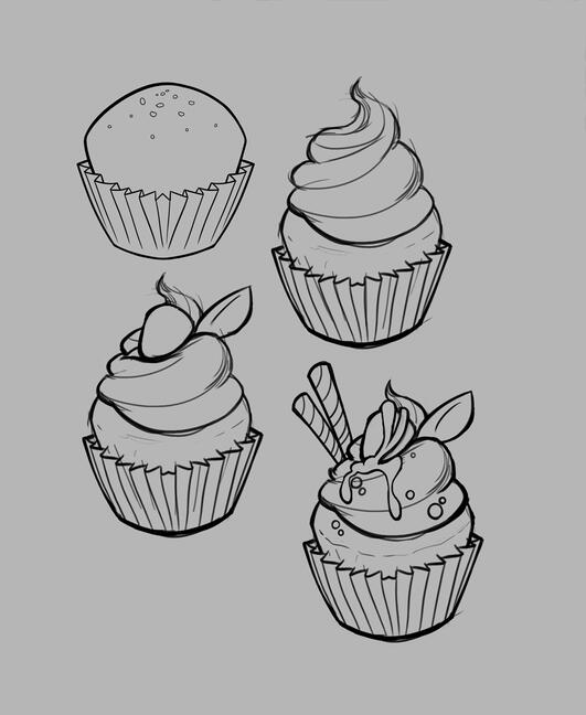 Cupcake sketches Cupcake sketches