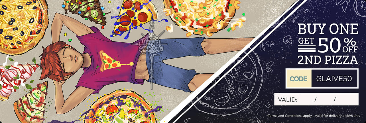 Boyfriend Dungeon 'Sawyer Weird Pizza' Voucher Boyfriend Dungeon 'Sawyer Weird Pizza' Voucher