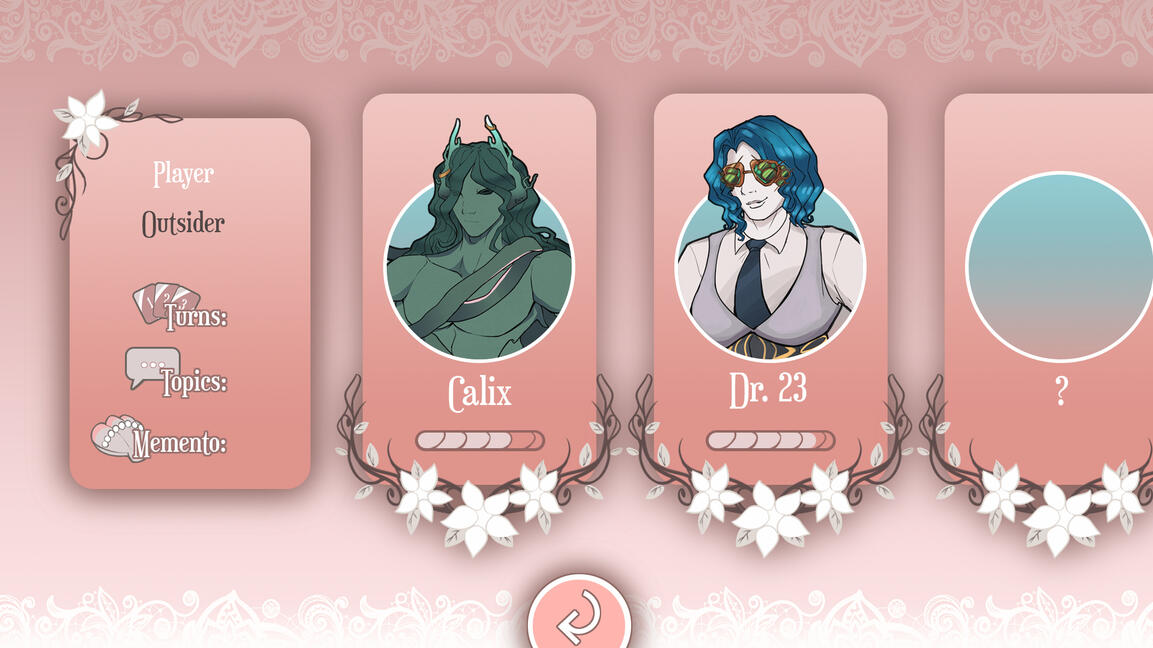 Dating Character Menu