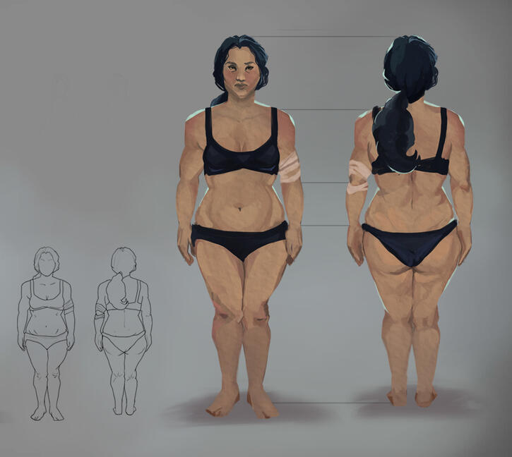 Long Dark - Body front &amp; back