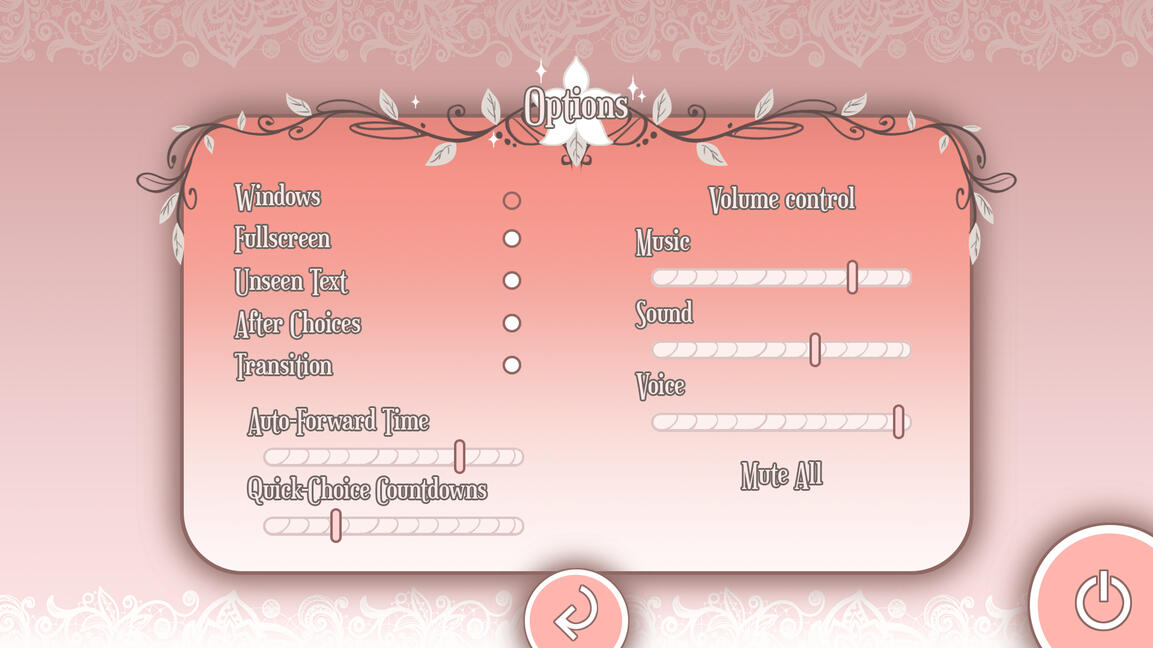 Settings Option Menu